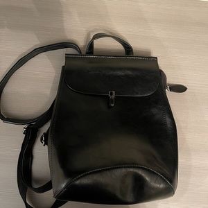 Leather backpack purse